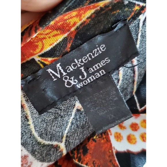 Mackenzie & James Women Multicolor V-Neck Half Sleeve Long Maxi Dress Size 2X - Picture 9 of 12